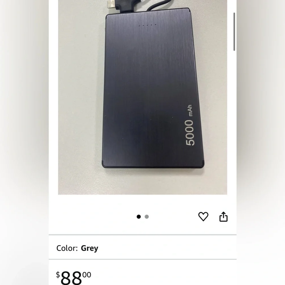 5000 mAh Black Power Bank (071)